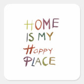 The Happy Introvert “Home Is My Happy Place” Vierkante Sticker (Voorkant)