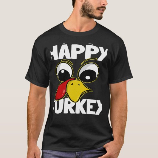 The Happy Turkey Family Group Matching Thanksgivin T-shirt (Voorkant)