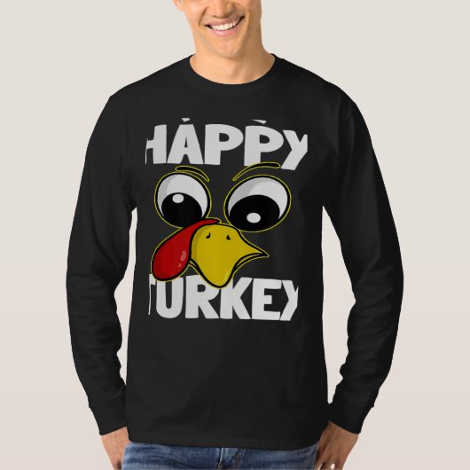 The Happy Turkey Family Group Matching Thanksgivin T-shirt (Voorkant)