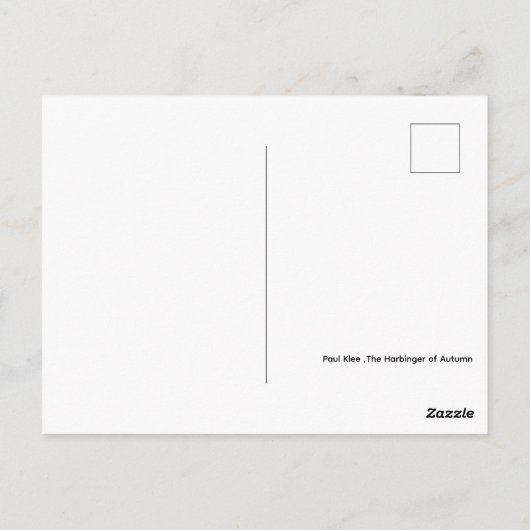 The Harbinger of Autumn ,Cubism Famous Painting Briefkaart (Achterkant)
