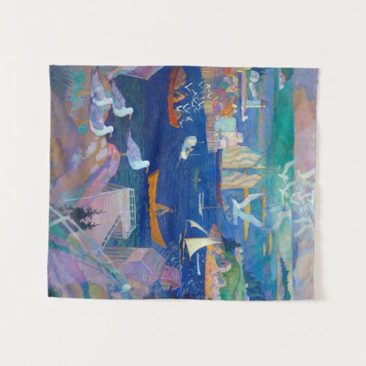 The Harbour at Herring Gut, 1925, door N.C. Wyeth Wandkleed (Voorkant (horizontaal))