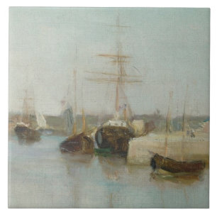 The Harbour te Lorient, 1869 (olie op doek) Tegeltje