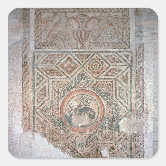 The Hare mosaic, 350 AD Vierkante Sticker (Voorkant)