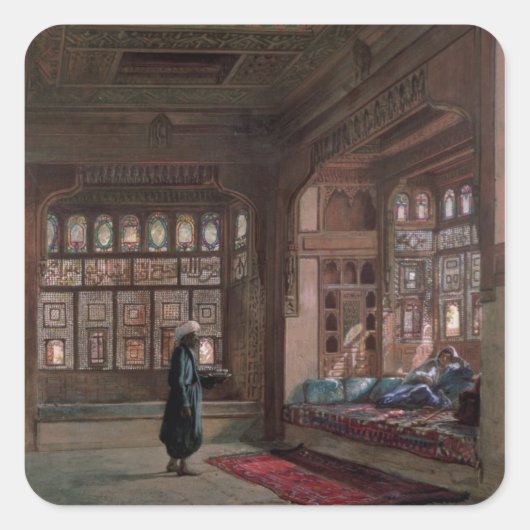 The Harem of Sheikh Sadat, Cairo, 1870 Vierkante Sticker (Voorkant)
