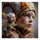 "The Harlequin Monkey with Magic Wings Perfect Poster (Voorkant)