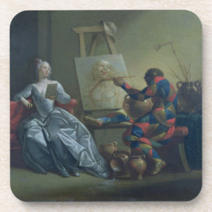 The Harlequin Painter, c.1742 (olie op canvas) Drankjes Onderzetter