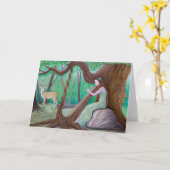 "The Harpist and the Tree" Greeting Card Kaart (Gele Bloem)