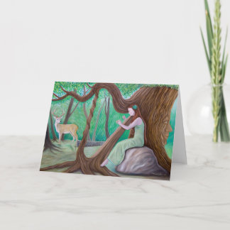 "The Harpist and the Tree" Greeting Card Kaart