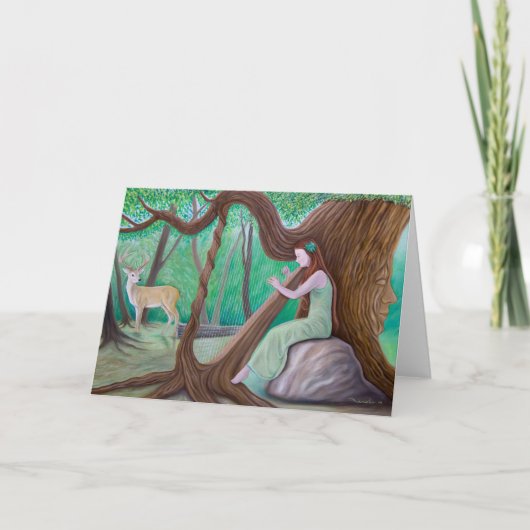 "The Harpist and the Tree" Greeting Card Kaart (Voorkant)