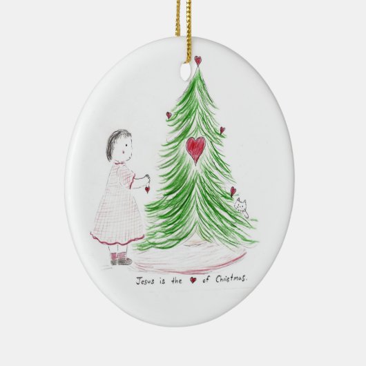 The_hart_of_kerstmis Keramisch Ornament (Rechts)