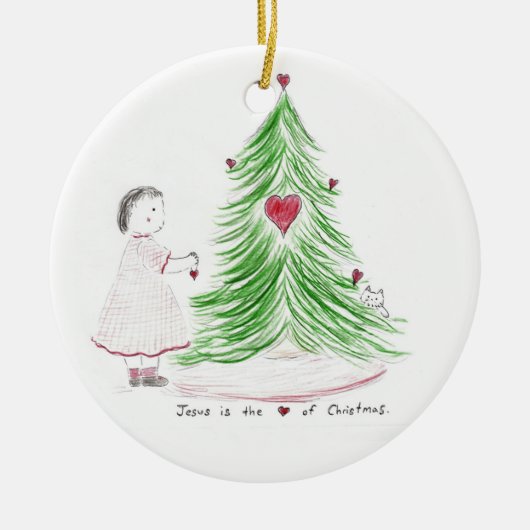 The_hart_of_kerstmis Keramisch Ornament (Voorkant)