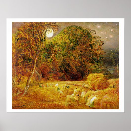 The Harvest Moon, 1833 (olie op papier op het pane Poster (Voorkant)