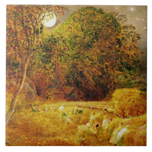 The Harvest Moon, 1833 (olie op papier op het pane Tegeltje