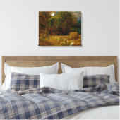 The Harvest Moon van Samuel Palmer (1833) Canvas Afdruk (Insitu (Slaapkamer))