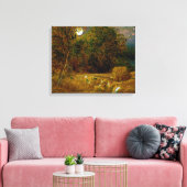 The Harvest Moon van Samuel Palmer (1833) Canvas Afdruk (Insitu (Woonkamer))