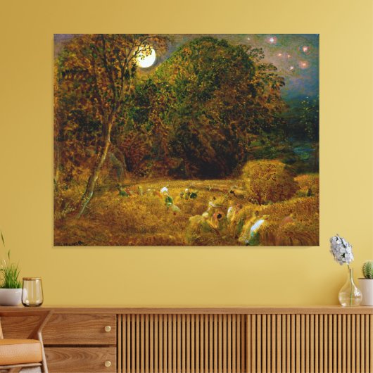 The Harvest Moon van Samuel Palmer (1833) Canvas Afdruk (Insitu (Woonkamer))