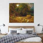 The Harvest Moon van Samuel Palmer (1833) Canvas Afdruk (Insitu (Slaapkamer))
