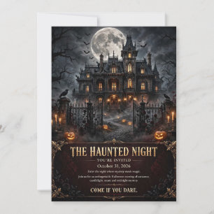 The Haunted Night Gotische Landhuis Halloween Fees Kaart