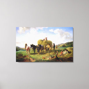 The Hay Harvest, 1869 Canvas Afdruk