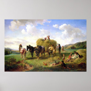 The Hay Harvest, 1869 Poster