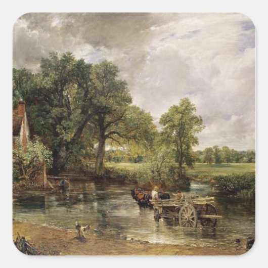 The Hay Wain, 1821 Vierkante Sticker (Voorkant)