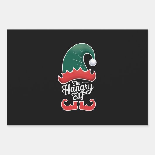 The Hboze Elf Family Matching Group Kerstmis Inpakpapier Vel (Voorkant)