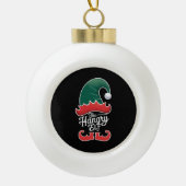 The Hboze Elf Family Matching Group Kerstmis Keramische Bal Ornament (Voorkant)