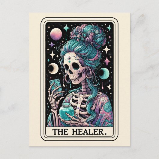 The Healer Tarot Mystical Gothic Art Briefkaart (Voorkant)