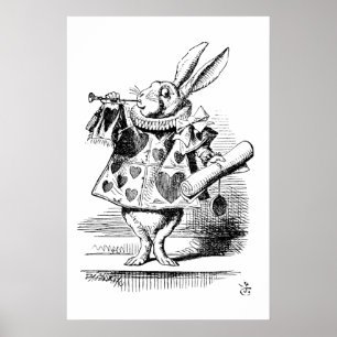 The Hearld - Konijn, Alice's AdveWonderland 1865 Poster