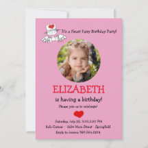 The Heart Fairy© Verjaardag Foto uitnodiging