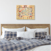 The Heart of Birmingham, England Map Canvas Afdruk (Insitu (Slaapkamer))