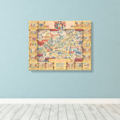 The Heart of Birmingham, England Map Canvas Afdruk (Insitu (Houten vloer))