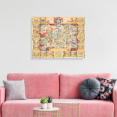 The Heart of Birmingham, England Map Canvas Afdruk (Insitu (Woonkamer))