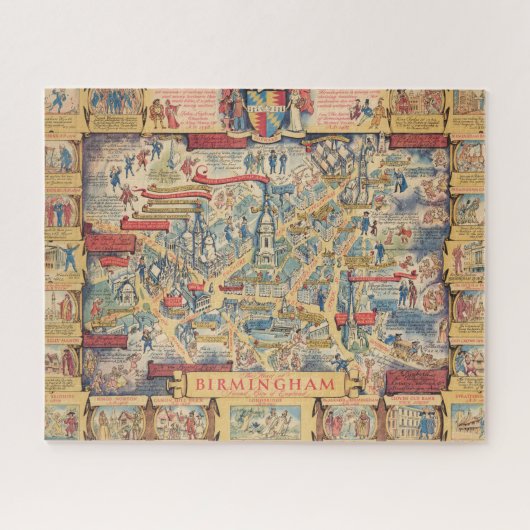 The Heart of Birmingham, England Map Legpuzzel (Horizontaal)