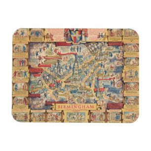 The Heart of Birmingham, England Map Magneet