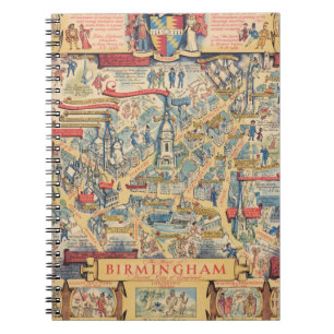 The Heart of Birmingham, England Map Notitieboek