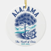 The Heart of Dixie – Alabama Camellia & Tree Graph Keramisch Ornament (Voorkant)