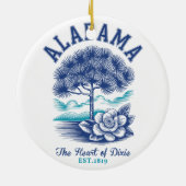 The Heart of Dixie – Alabama Camellia & Tree Graph Keramisch Ornament (Achterkant)