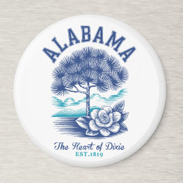 The Heart of Dixie – Alabama Camellia & Tree Graph Magneet