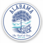 The Heart of Dixie – Alabama Camellia & Tree Graph Sticker (Voorkant)