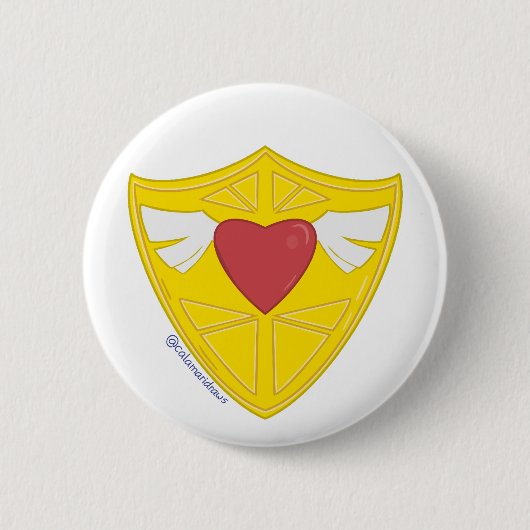 The Heart Shield Ronde Button 5,7 Cm (Voorkant)