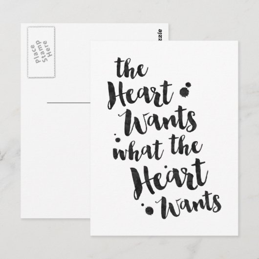 The Heart Wants - Inspirational Card Briefkaart (Voorkant / Achterkant)