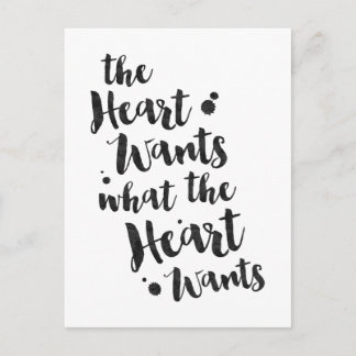 The Heart Wants - Inspirational Card Briefkaart