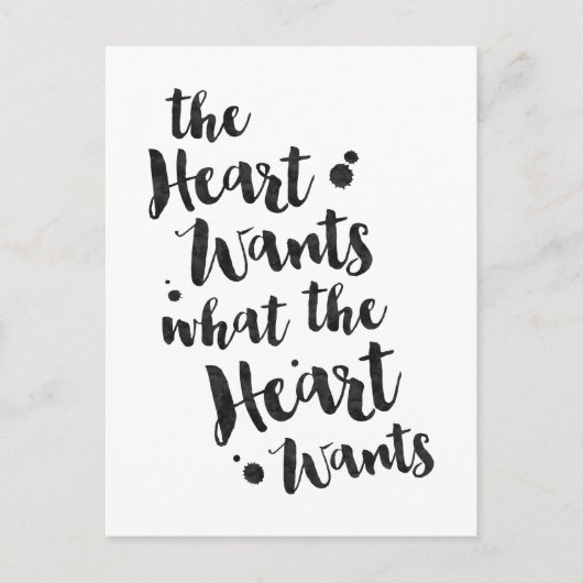 The Heart Wants - Inspirational Card Briefkaart (Voorkant)