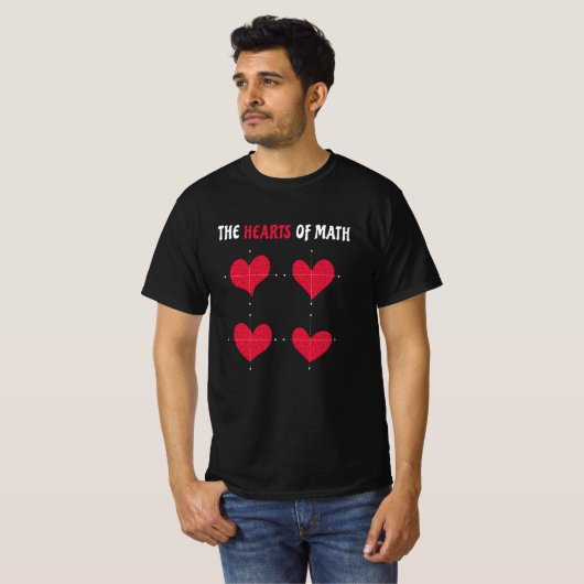 The Hearts Of Math Valentine's Day Math T-shirt (Voorkant volledig)