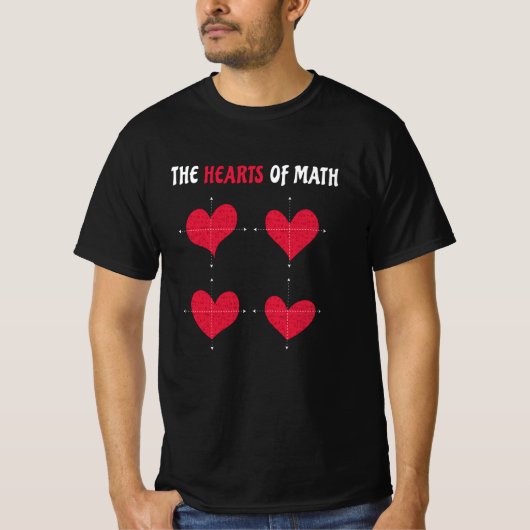 The Hearts Of Math Valentine's Day Math T-shirt (Voorkant)