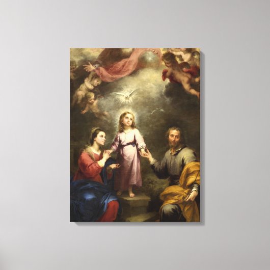 The Heavenly and Earthly Trinities by Murillo Canvas Afdruk (Voorkant)