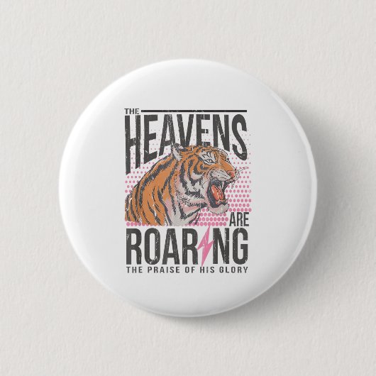 The Heavens Are Roaring, Psalm 19_1 Bible Verse  Ronde Button 5,7 Cm (Voorkant)