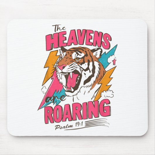 The Heavens Are Roaring Psalm 19_1, Retro Tiger Gr Muismat (Voorkant)