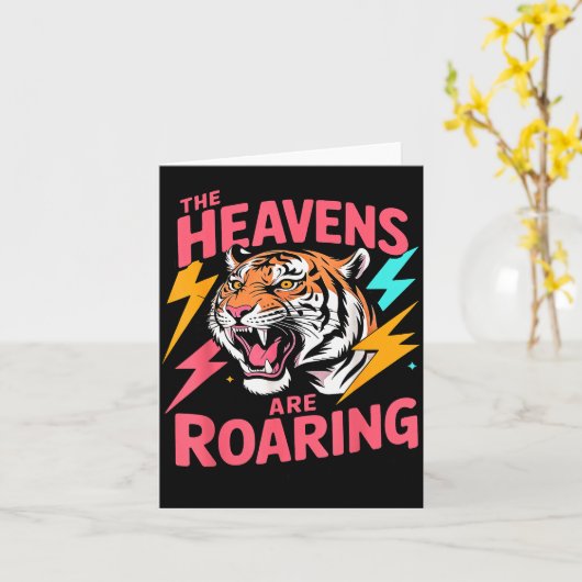 The Heavens Are Roaring Psalm 19_1 Tiger Christian Kaart (Gele Bloem)